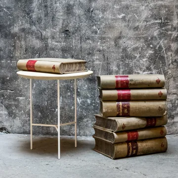 Tribeca side table - oak oil rustic, black legs, ø47 cm - Mavis