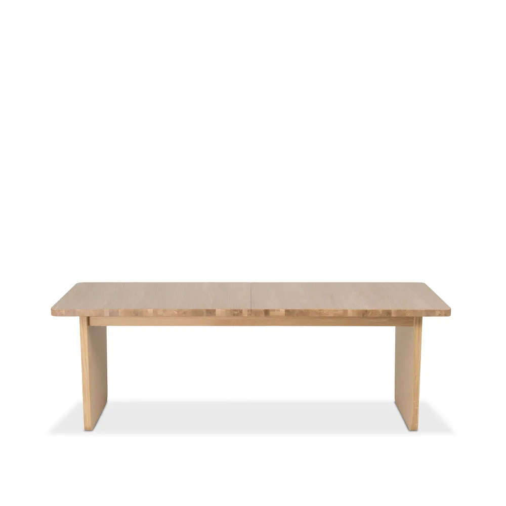 Vaud dining table, White pigmented oak, 2 pcs inserts Mavis