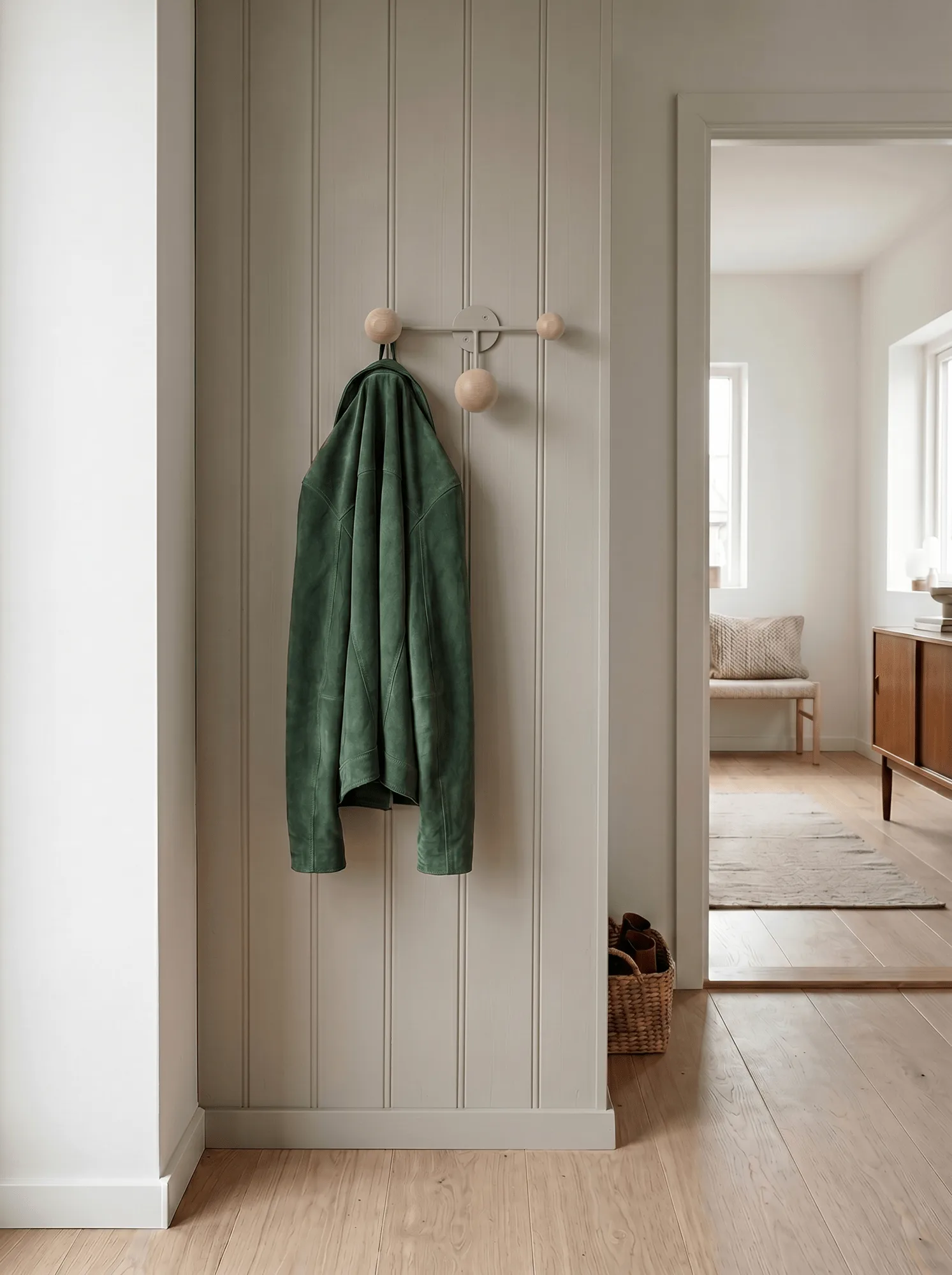 Bill Triple coat rack, Greige Maze