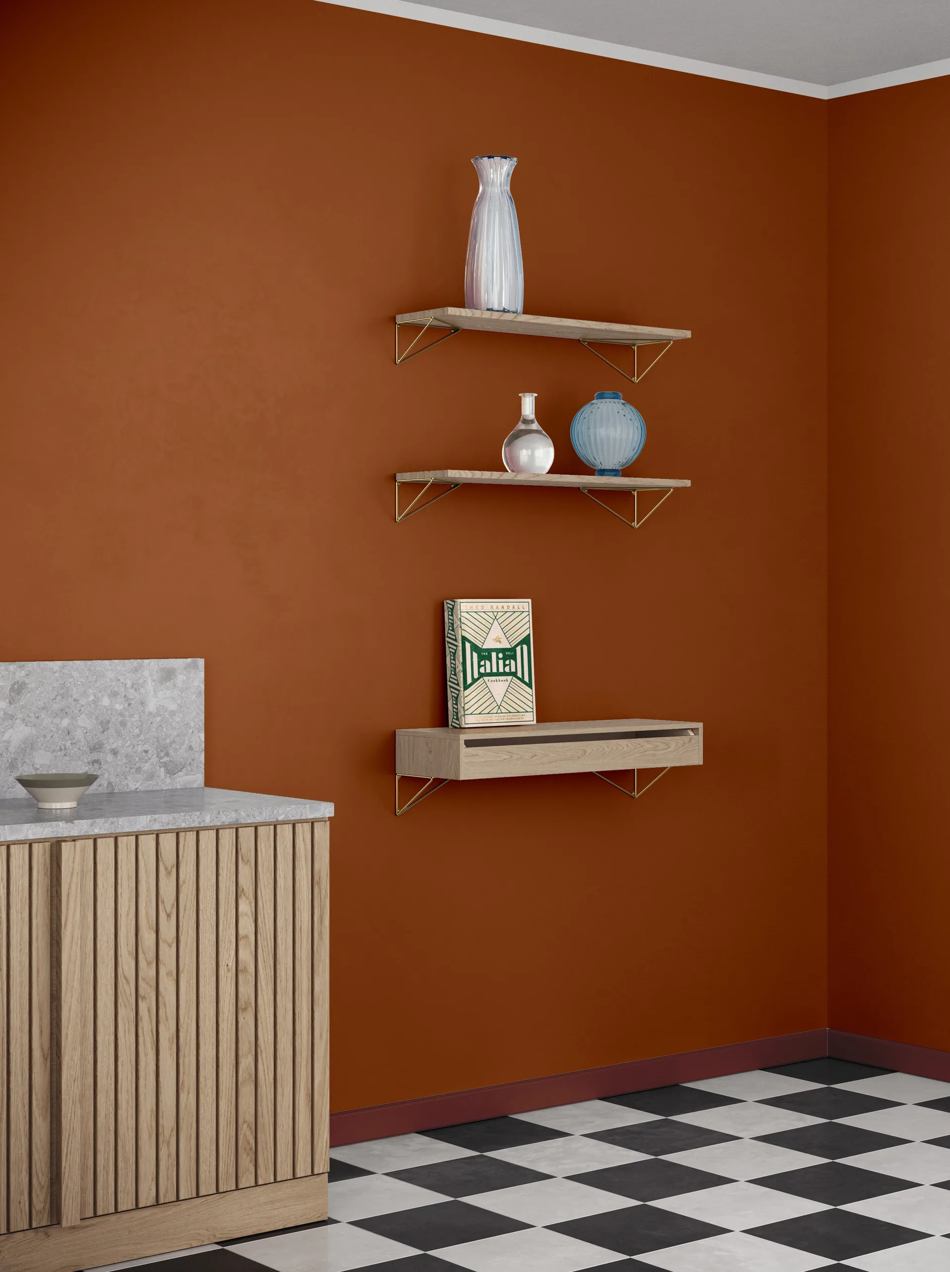 Pythagoras shelf, oak Maze