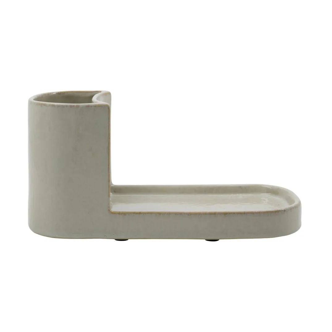 Datura brush and soap holder, Shellish grey Meraki