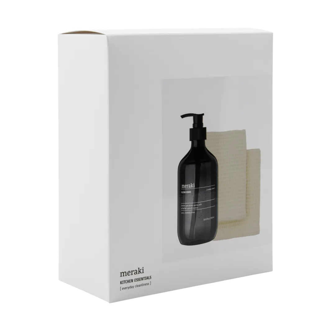 Meraki gift set dish soap and dishcloth 3 pieces, Shadow lake Meraki