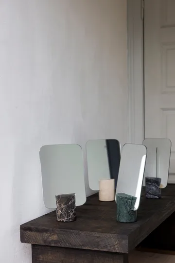 Marble vanity mirror - Brown, 30 cm - Mette Ditmer