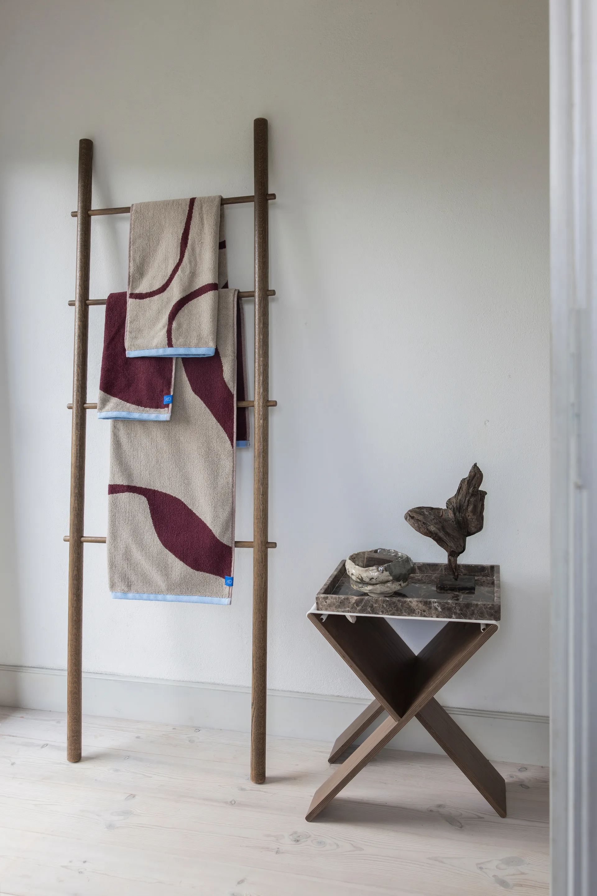 Nova Arte bath towel 70x133 cm, Wine-sand Mette Ditmer
