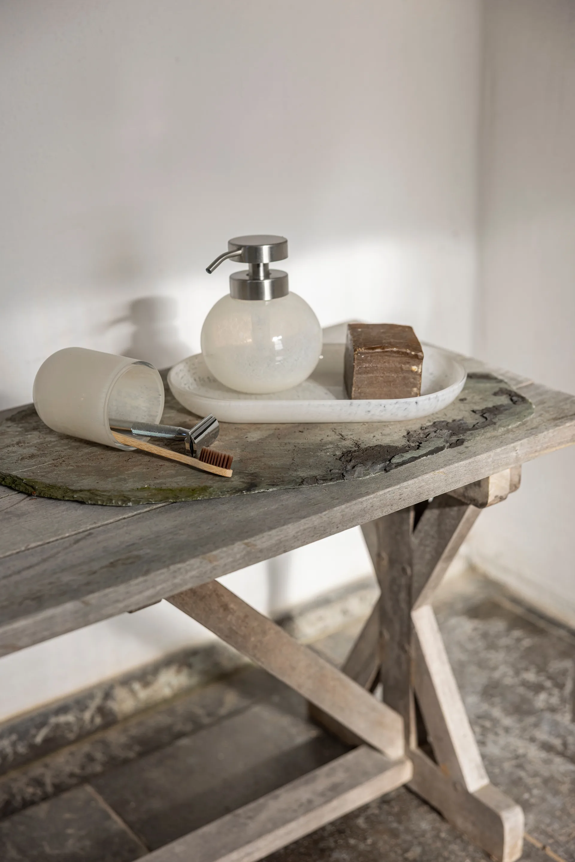 Opal soap dispenser, Linen Mette Ditmer