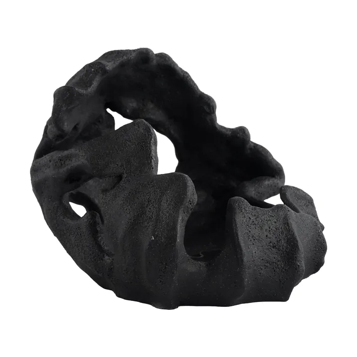 Reef pillar candle holder - Black, Ø16.5x13 cm - Mette Ditmer