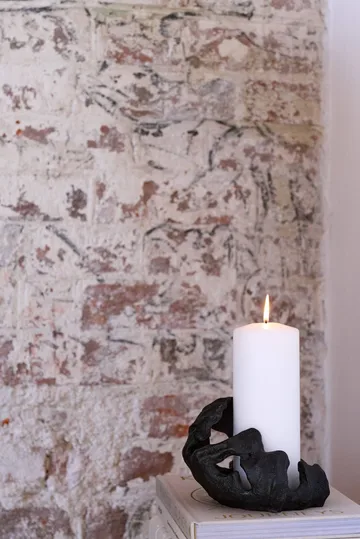Reef pillar candle holder - Black, Ø16.5x13 cm - Mette Ditmer