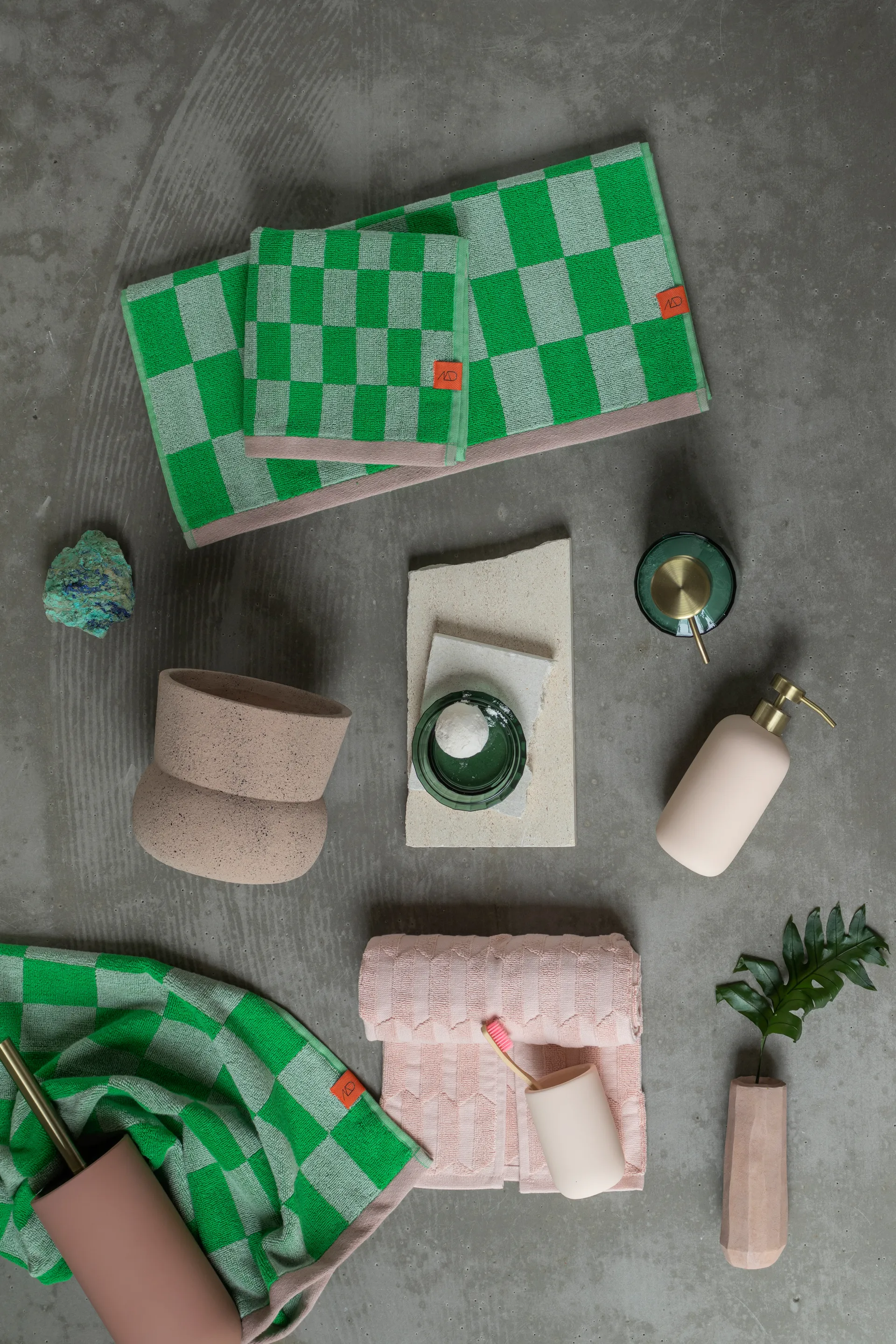 Retro towel, Classic green, 40x55 cm, 2-pack Mette Ditmer