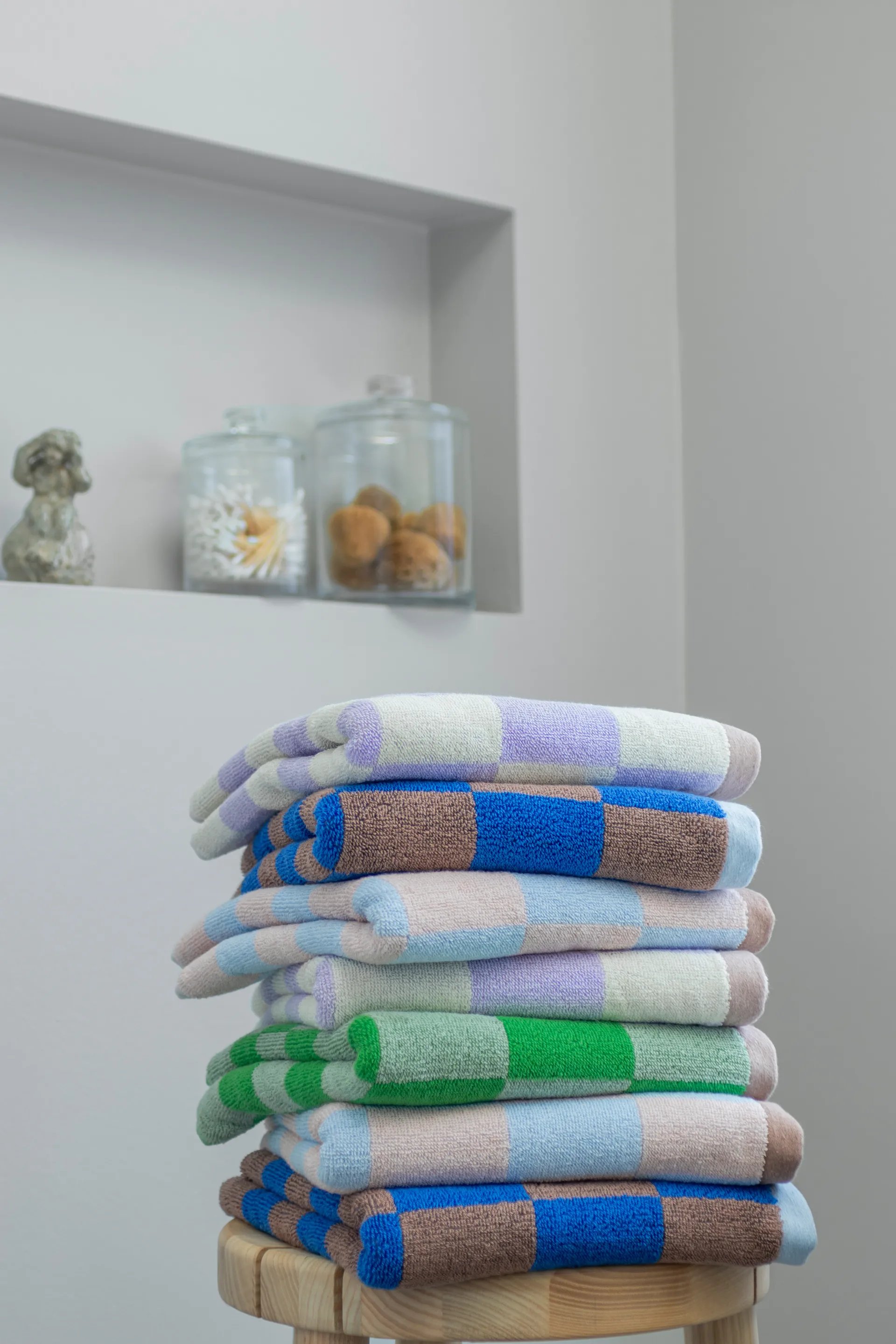 Retro towel, Light blue, 70x133 cm Mette Ditmer