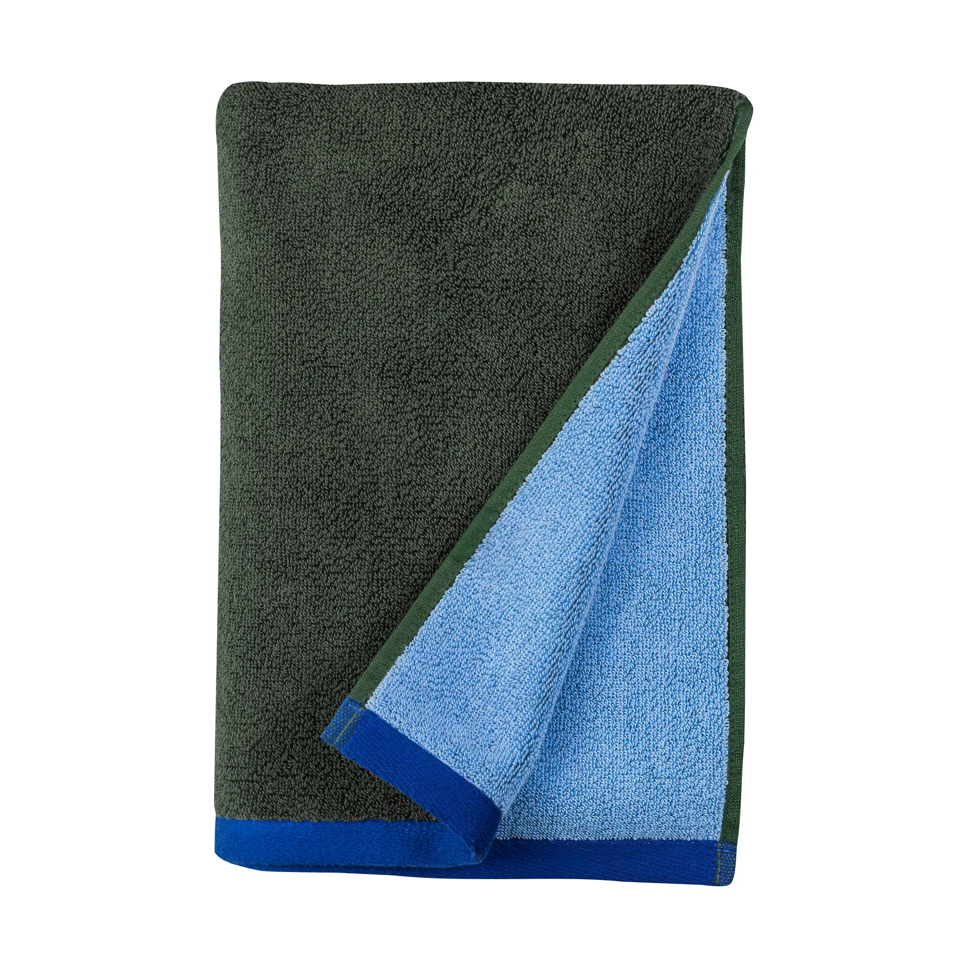 Soft guest towel 40x55 cm 2-pack, Dark olive-light blue Mette Ditmer