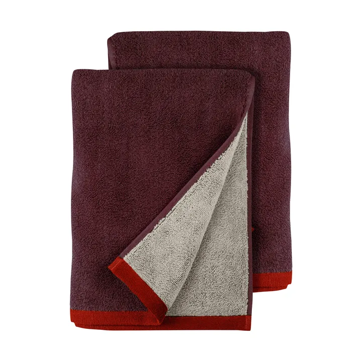 Soft guest towel 40x55 cm 2-pack - Red-Grey, 40x55 cm - Mette Ditmer