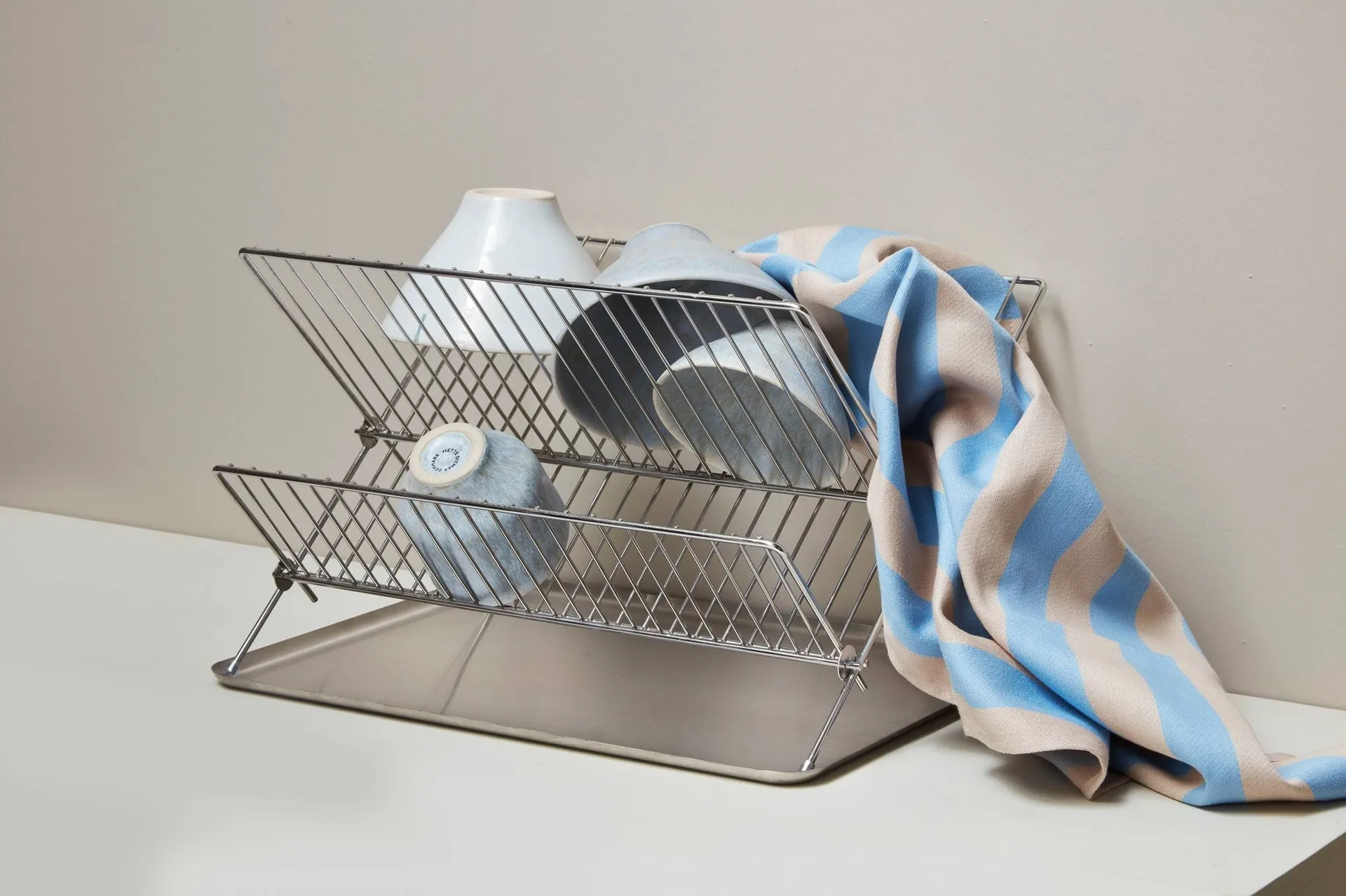 Stripes kitchen towel 50x70 cm 2-pack, Blue-Beige (blue-beige), 50x70 cm Mette Ditmer