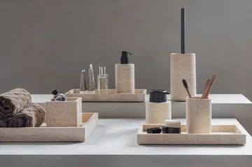 Travertine toothbrush holder 10 cm - Linen - Mette Ditmer