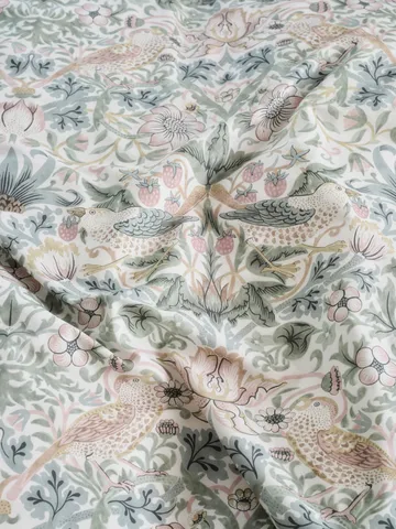 Morris & Co. Strawberry Thief Pillowcase - Green, 50x60 cm - Mille Notti