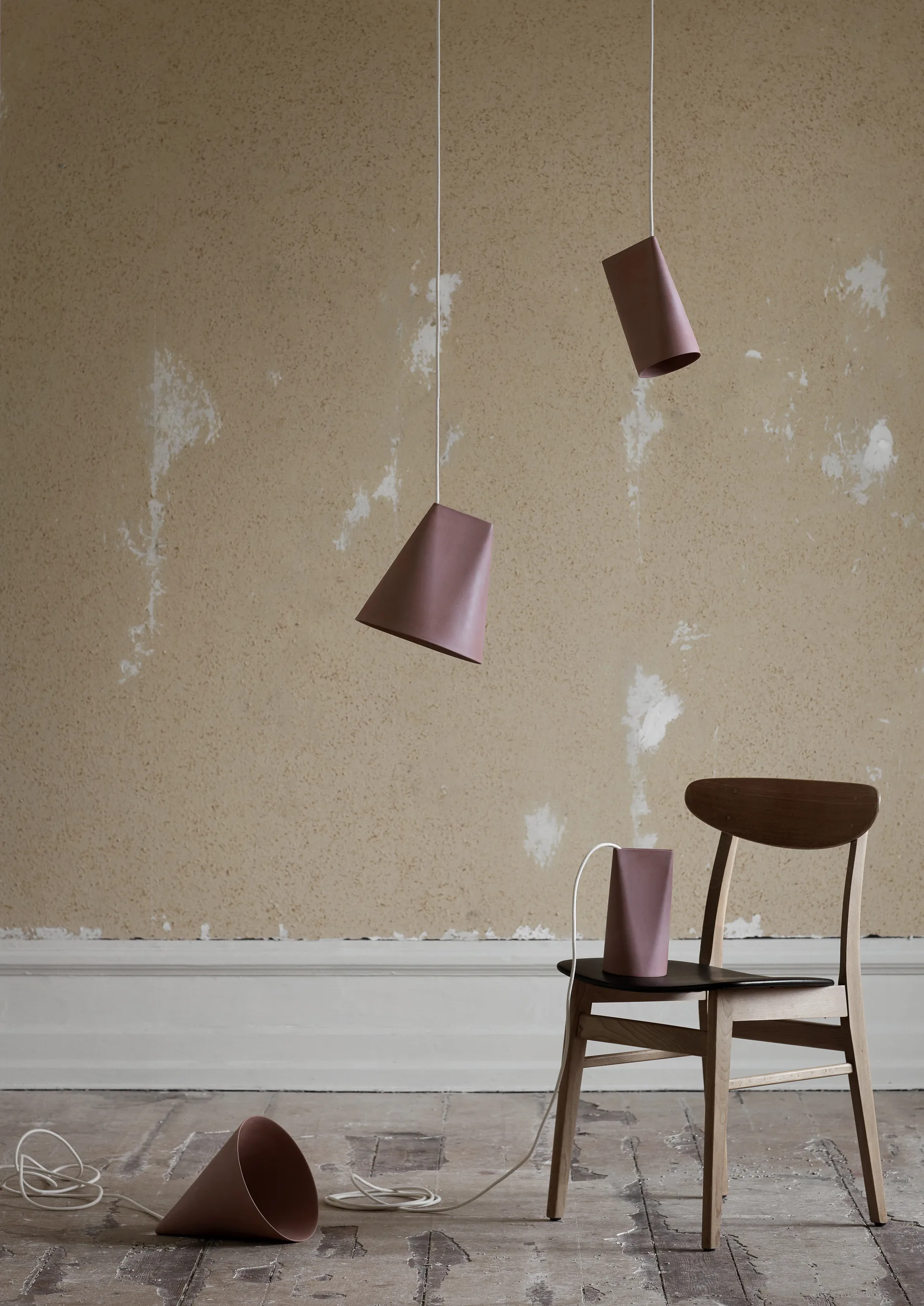 Ceiling lamp ceramic 23x23.5 cm, Terra Cotta, Wood MOEBE