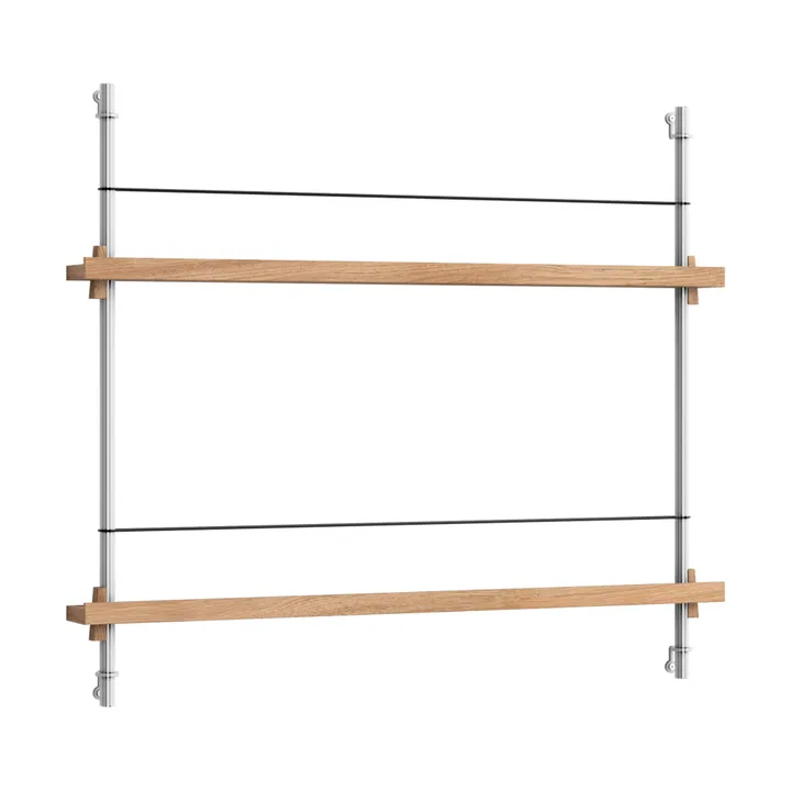 Magazine Shelving magazine rack - Oak-stainless steel, 85x65x7 cm, MS.65.1 - MOEBE
