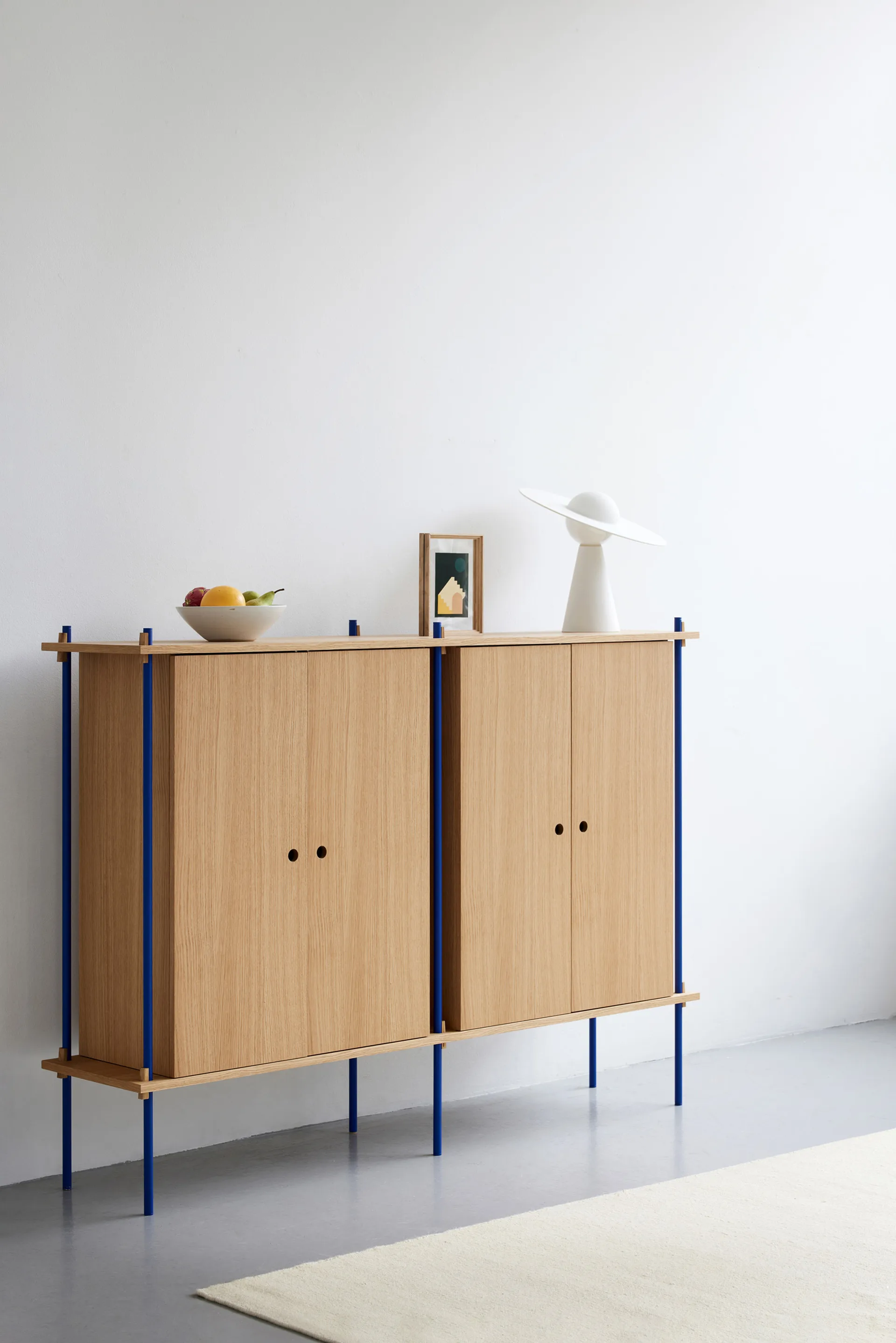 Shelving System Cabinet, Oak-warm grey, 163x115x35 cm, S.115.2.E MOEBE