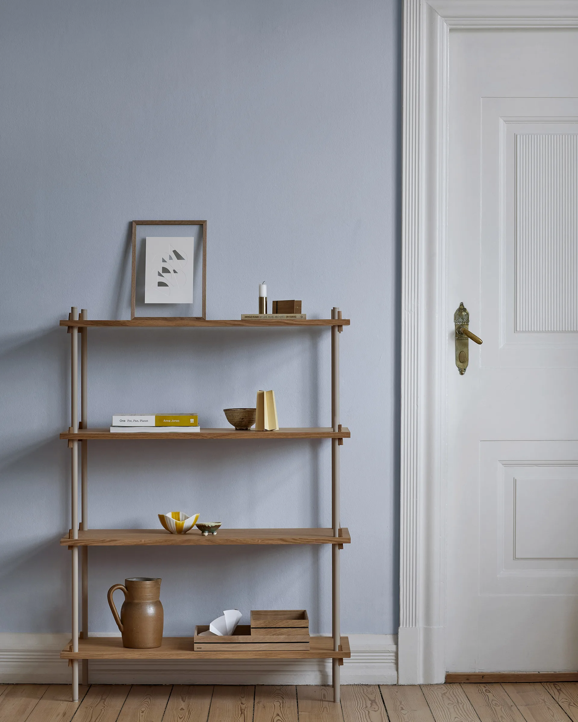 Shelving System classic shelf, Smoked oak-black, 86x200x35 cm, S.200.1.A MOEBE