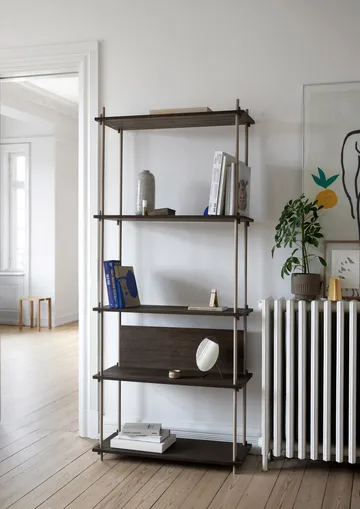 Shelving System classic shelf - Smoked oak-white, 86x115x35 cm, S.115.1.A - MOEBE