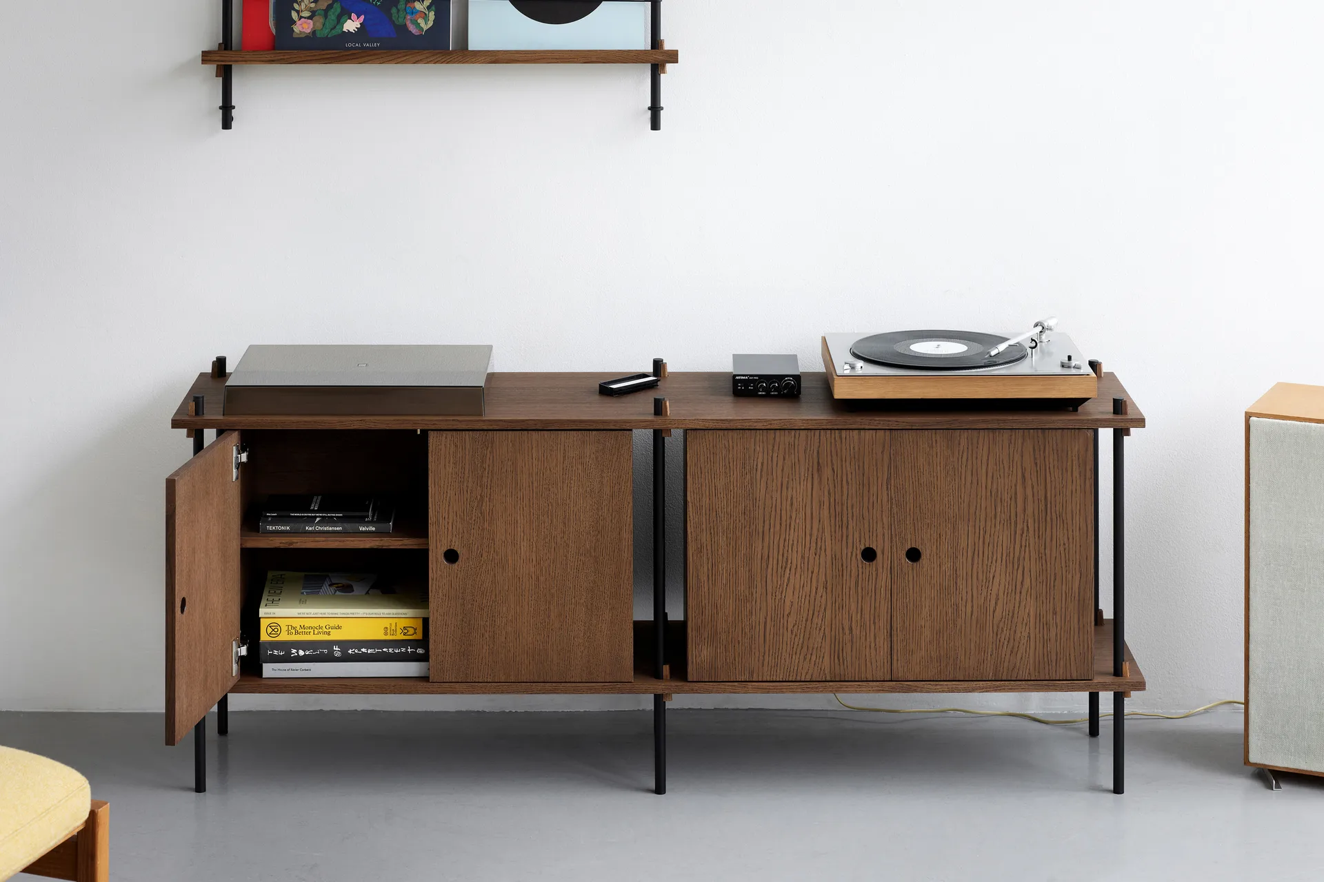 Shelving System sideboard, Oak-white, 163x65x35 cm, S.65.2.D MOEBE