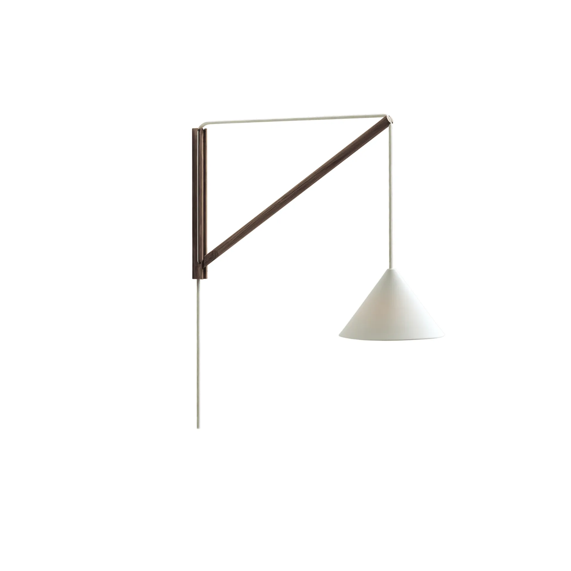 Suspended wall lamp, Smoked oak-white MOEBE