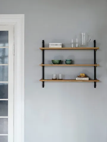 Wall Shelving wall shelf - Oak-warm grey, 92x115x17.5 cm, WS.115.1 - MOEBE