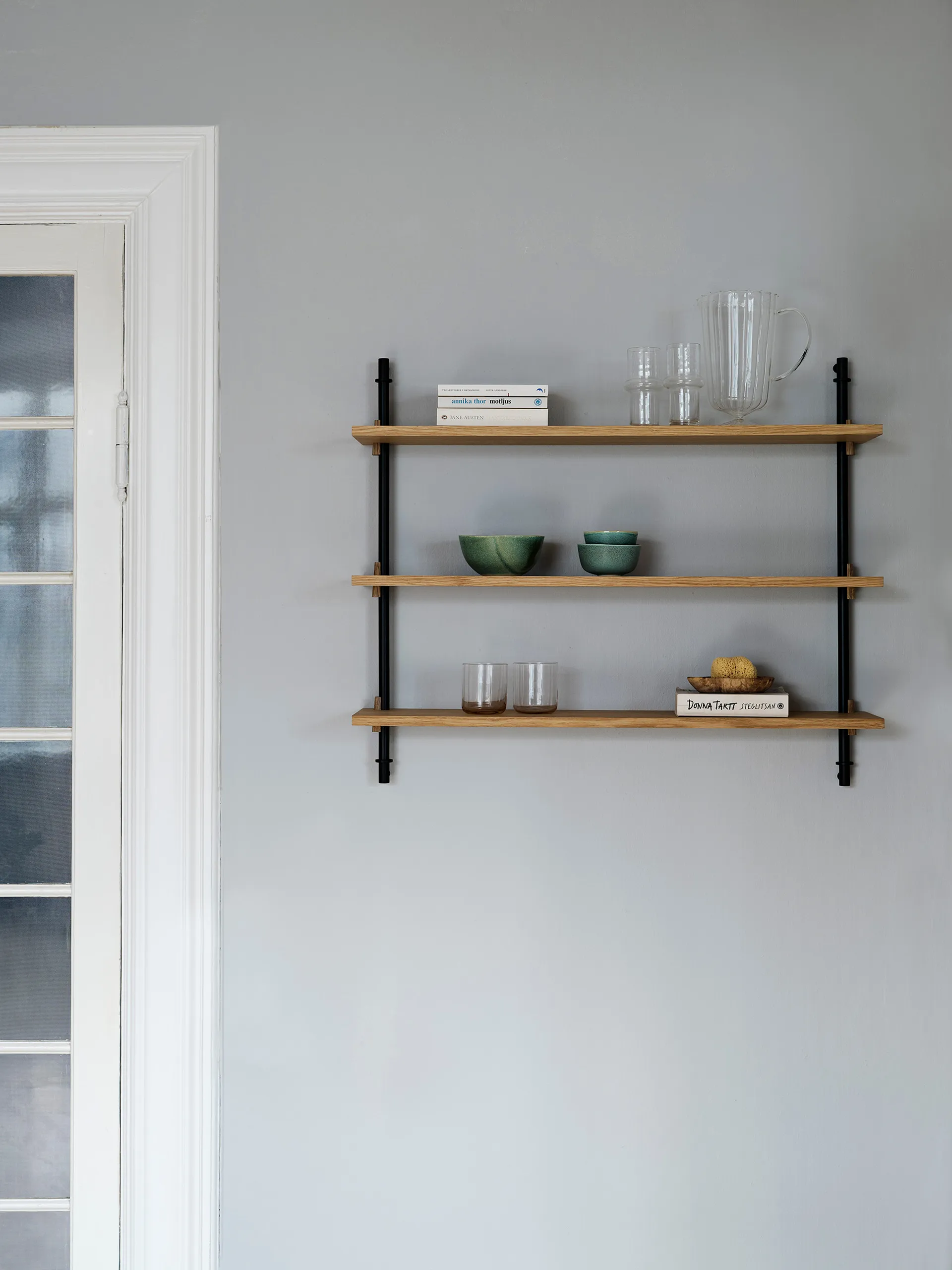 Wall Shelving wall shelf, Oak-warm grey, 92x85x17.5 cm, WS.85.1 MOEBE