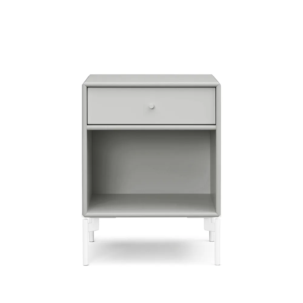 Dream bedside table, Nordic 09 with drawer, white legs Montana