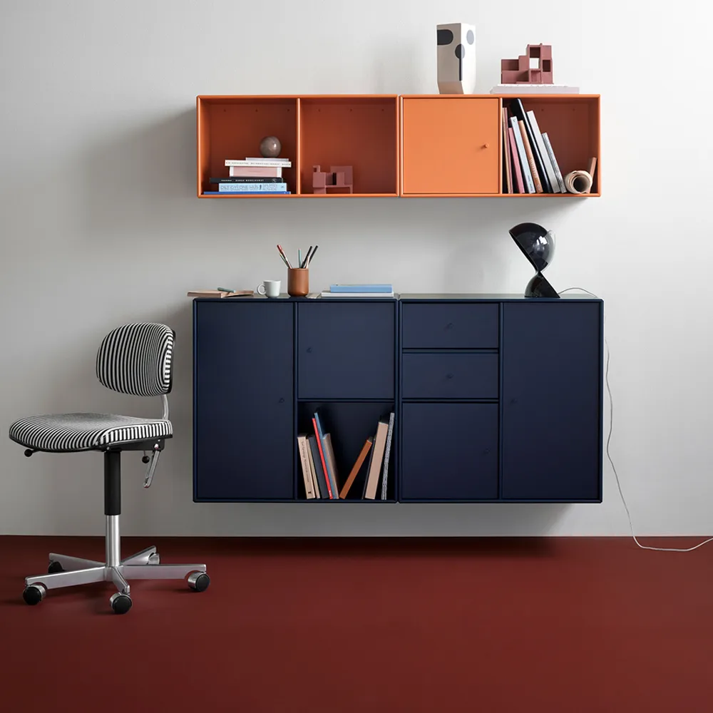 Line shelf module wall hung 1 door, Coffee 35 Montana