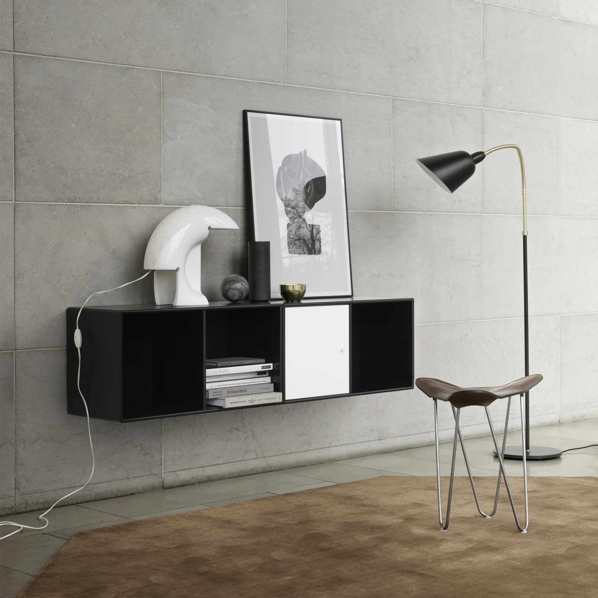 Line shelf module wall hung 1 door, Nordic 09 Montana