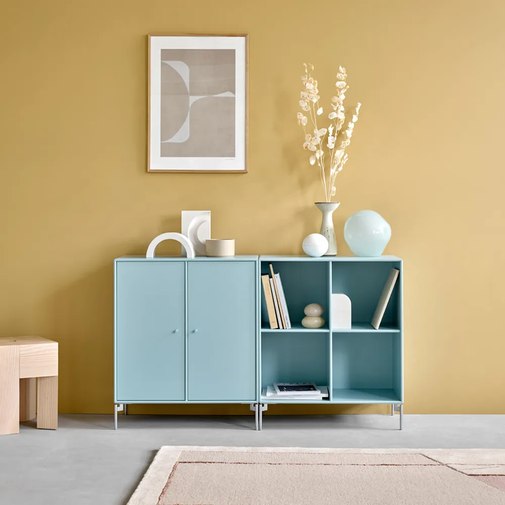Pair side table, Truffle 141, chrome legs Montana