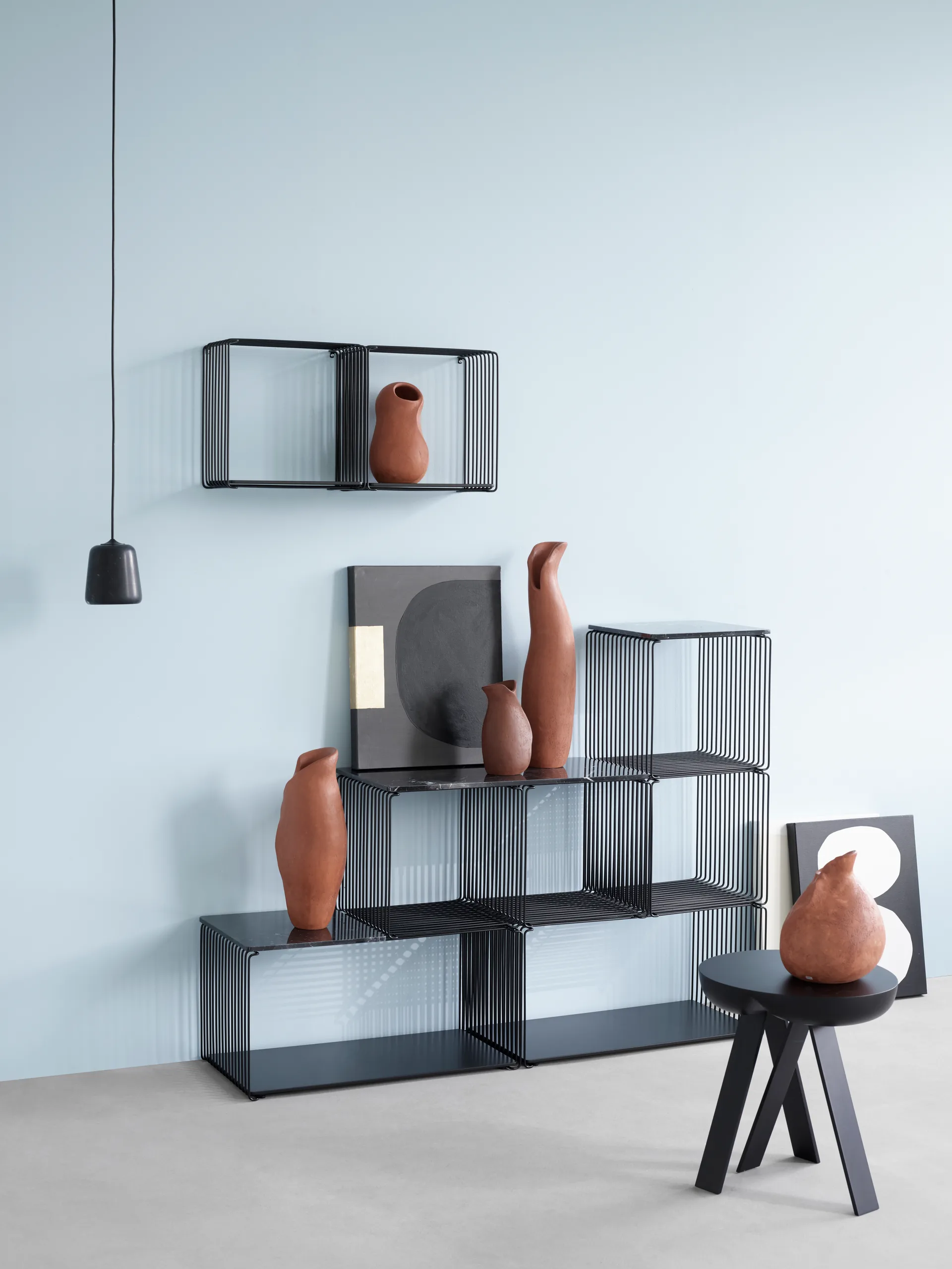 Panton Wire Extended shelf 70x34,8x34,8 cm, Black Montana