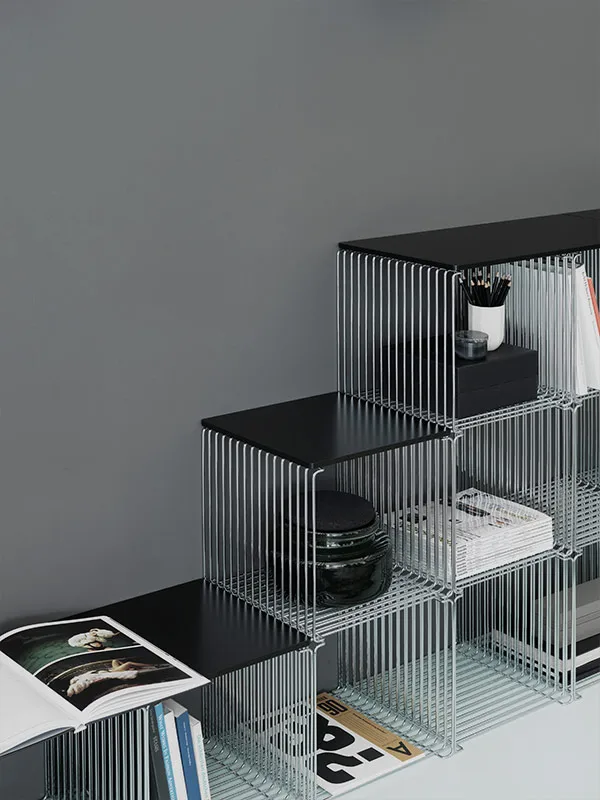 Panton Wire Single shelf 34,8x34,8x34,8 cm, Chrome Montana