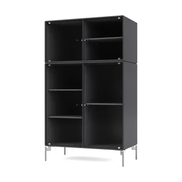 Ripple III display cabinet 69.6x117.6x38 cm - Anthracite-legs chrome - Montana