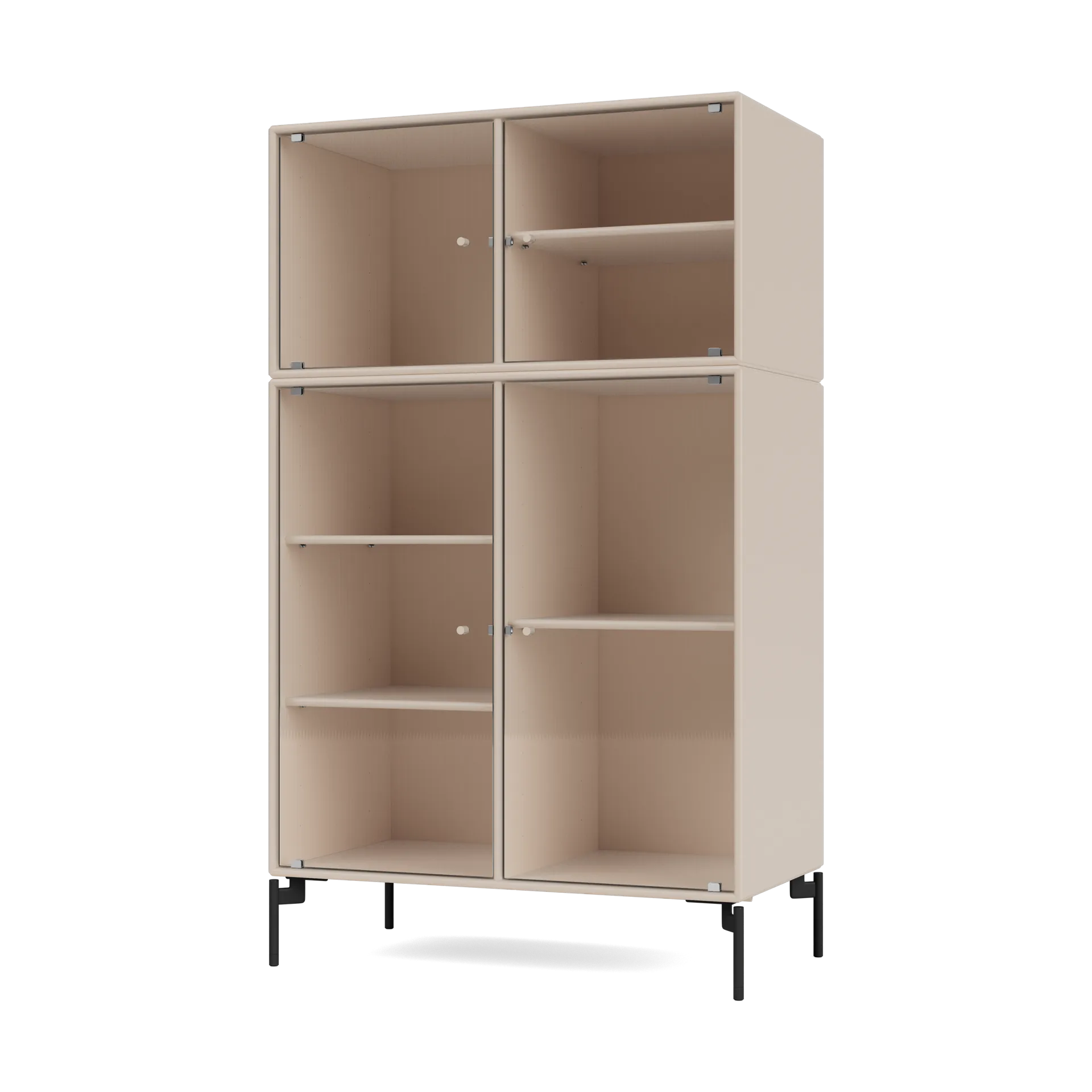 Ripple III display cabinet 69.6x117.6x38 cm, Clay-legs black Montana