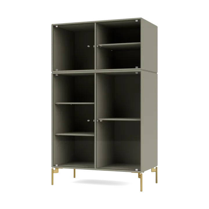 Ripple III display cabinet 69.6x117.6x38 cm - Fennel-legs brass - Montana