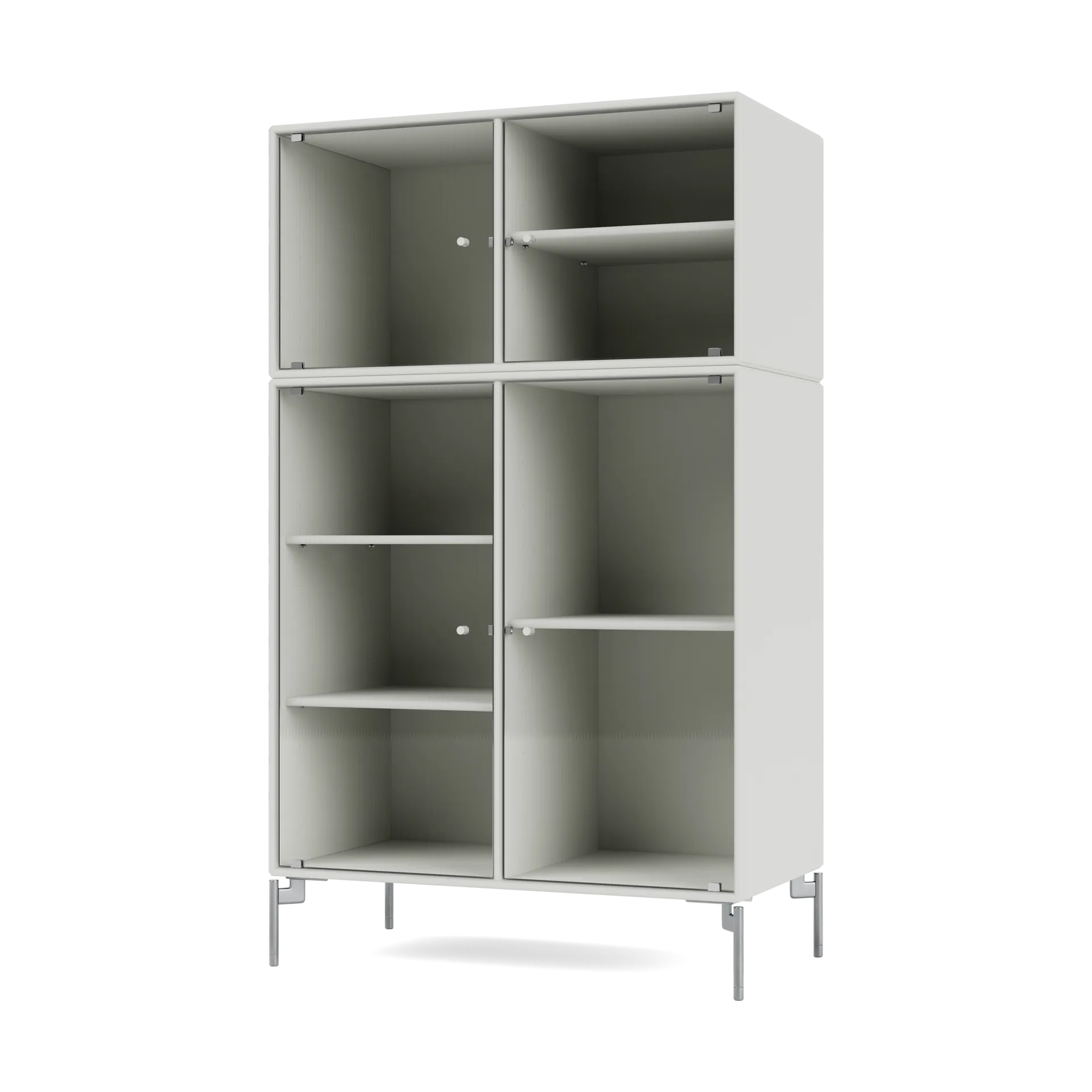 Ripple III display cabinet 69.6x117.6x38 cm, Nordic-legs chrome Montana