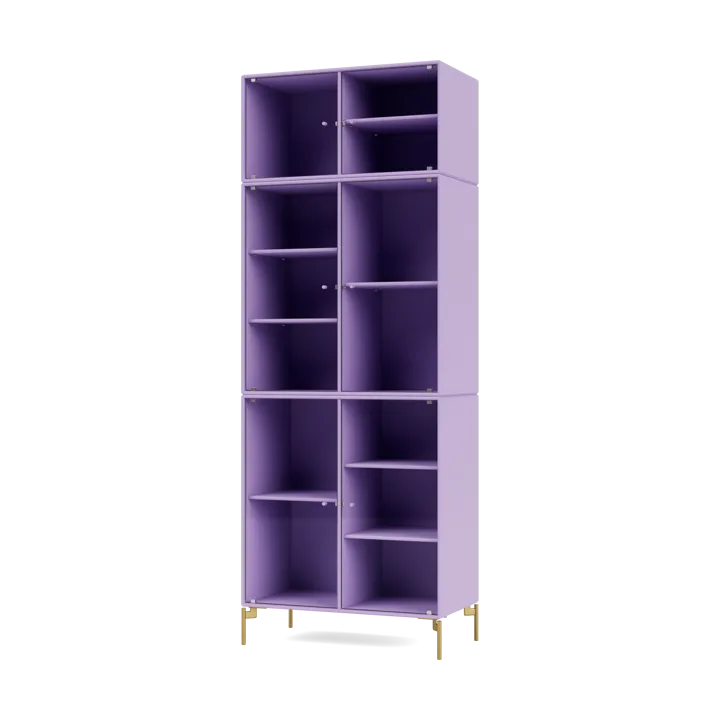 Ripple IV display cabinet 69.6x187.2x38 cm - Iris-legs brass - Montana
