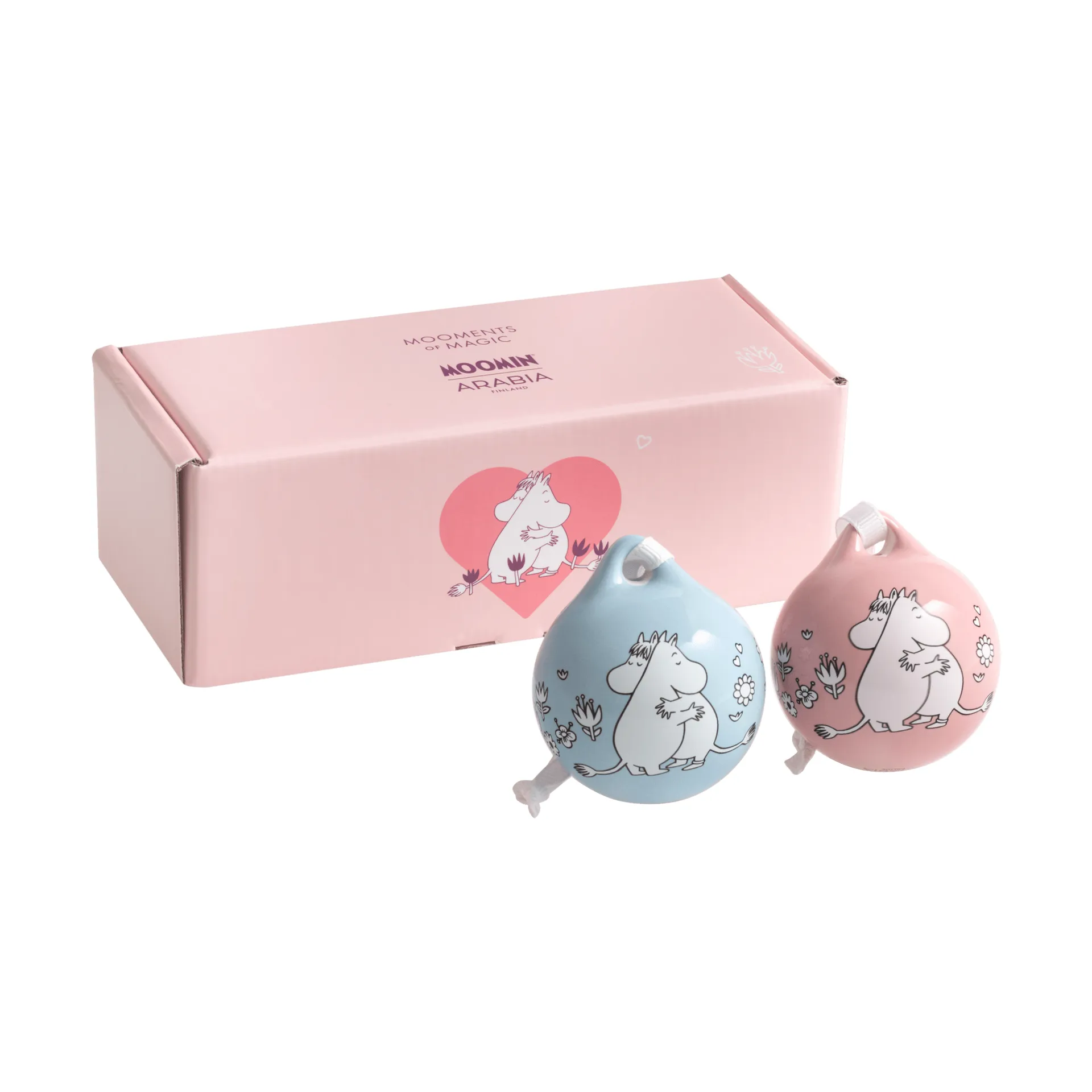 Kärlek Moomin Christmas bauble, Pink-blue, 5 cm, 2-pack Moomin Arabia