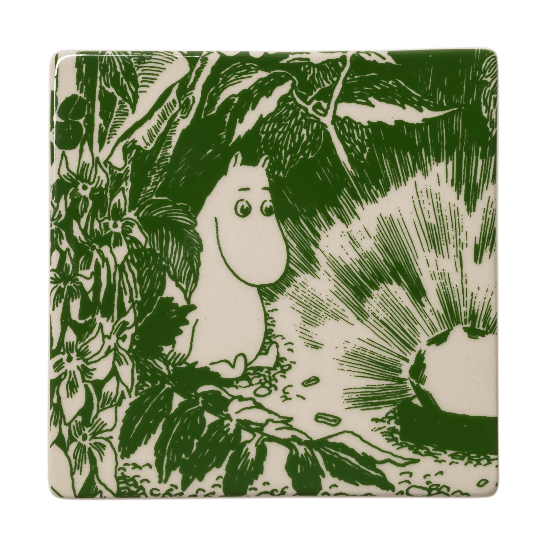 Mystikens skog Mumin coasters, Green, 10x10 cm, 2-pack Moomin Arabia