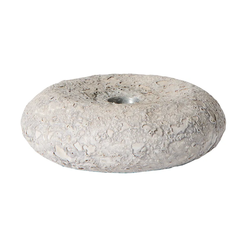 Luna candle holder, Grey, Ø13x4.8 cm MUUBS
