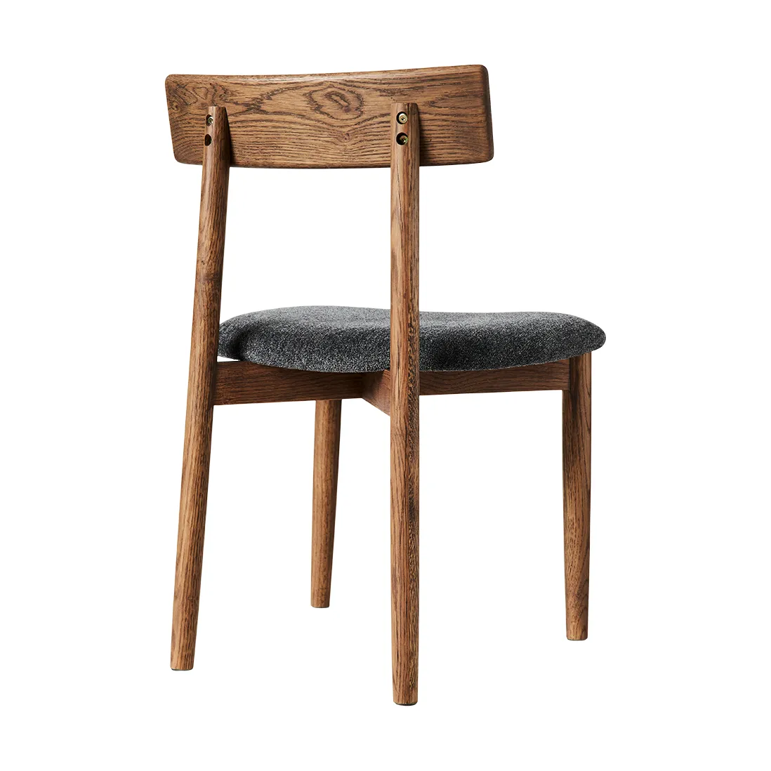 Tetra chair with padded seat, Granite coloured fabric-dark oiled oak MUUBS