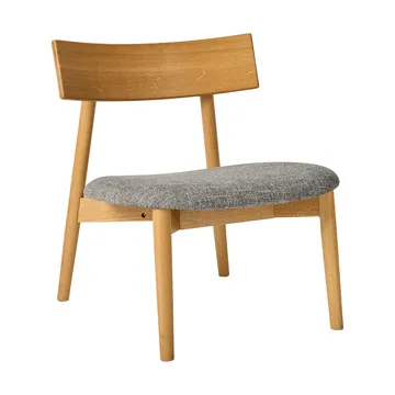 Tetra lounge chair - Concrete-colored fabric–natural oiled oak - MUUBS