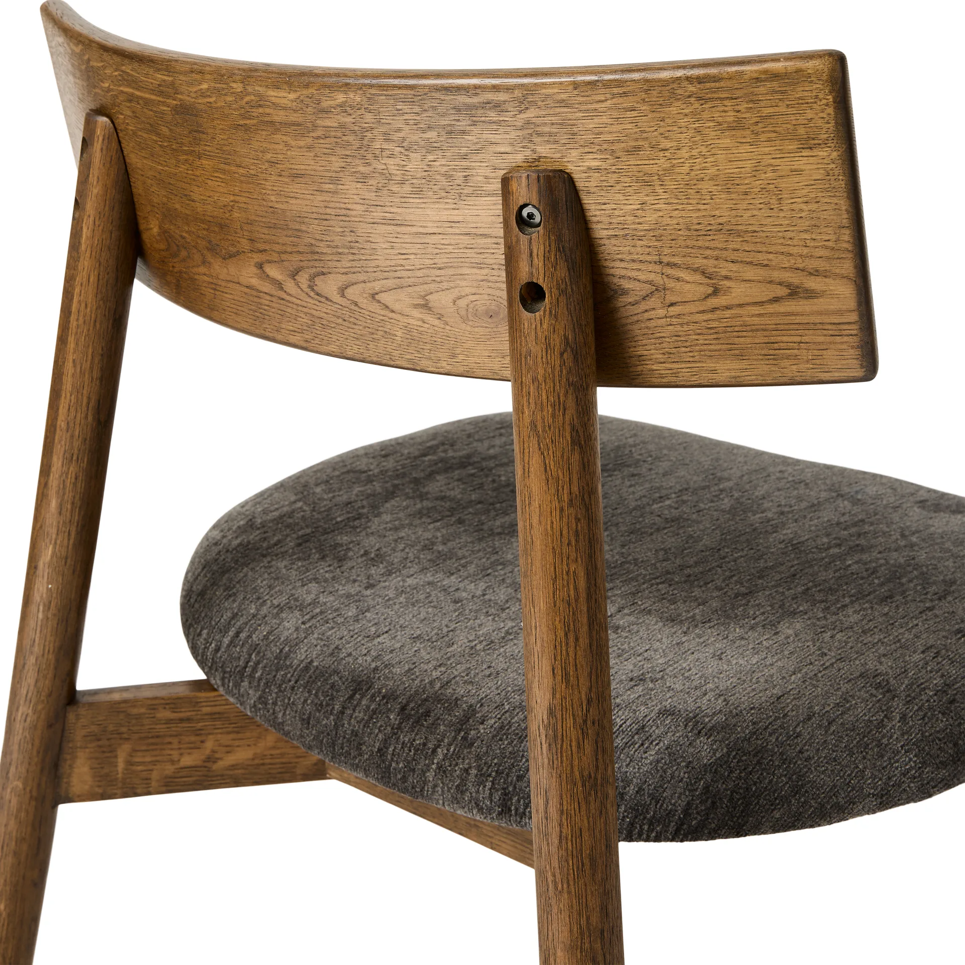 Tetra lounge chair, Granite-colored fabric–dark oiled oak MUUBS