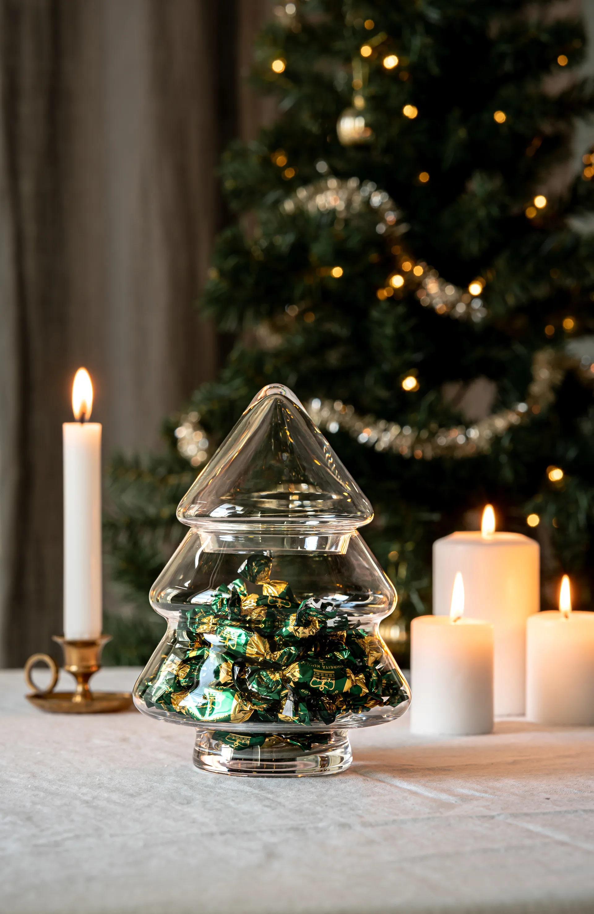 Glass tree glassjar with lid, 20 cm Muurla