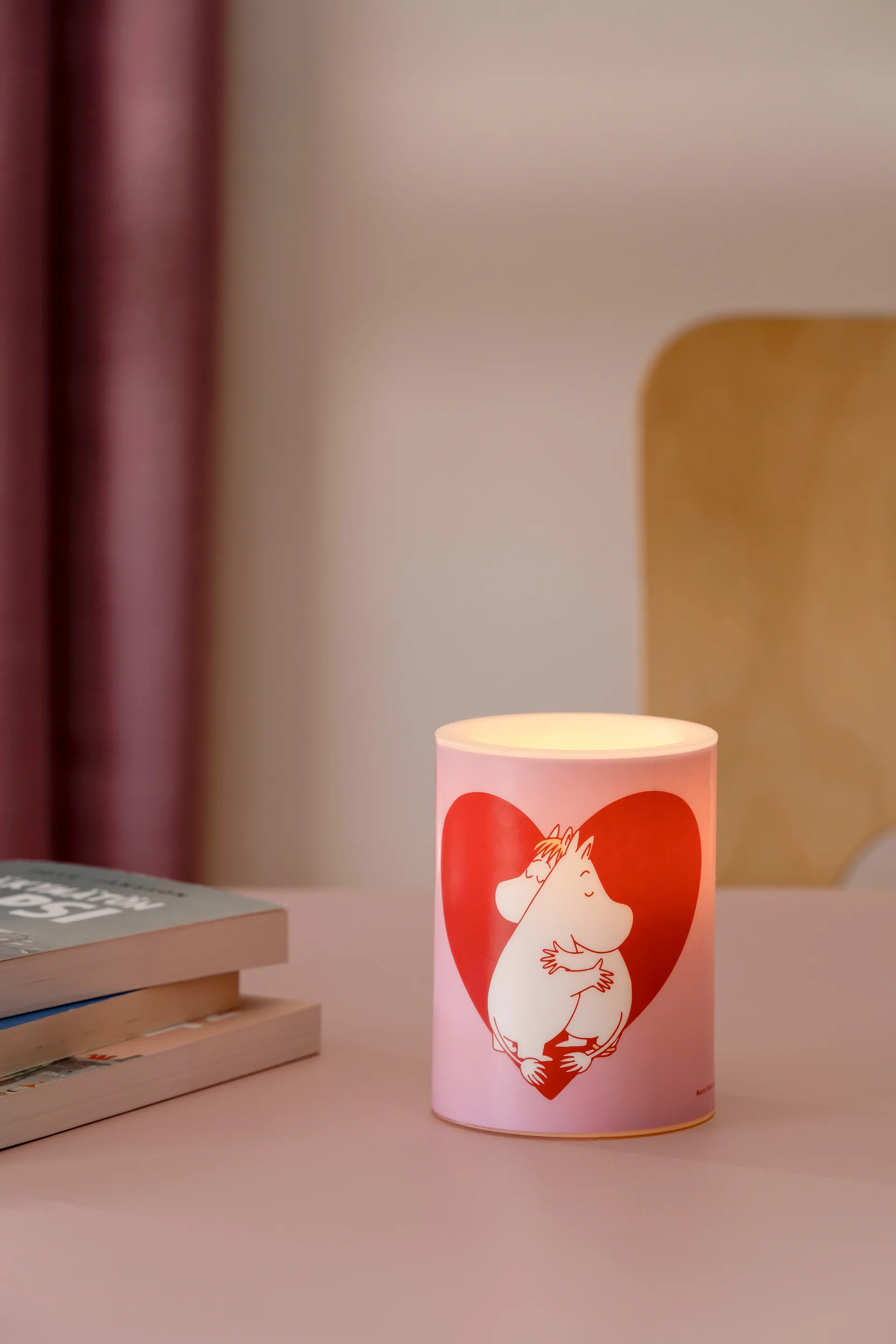 Moomin block candle LED 10 cm, Heart Muurla