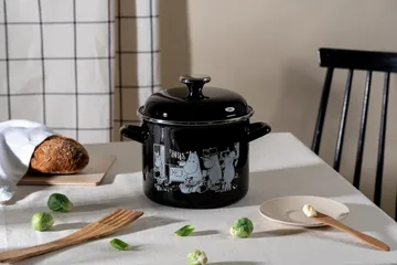 Moomin enamel pot high lid 3.5 L - The Kitchen - Muurla