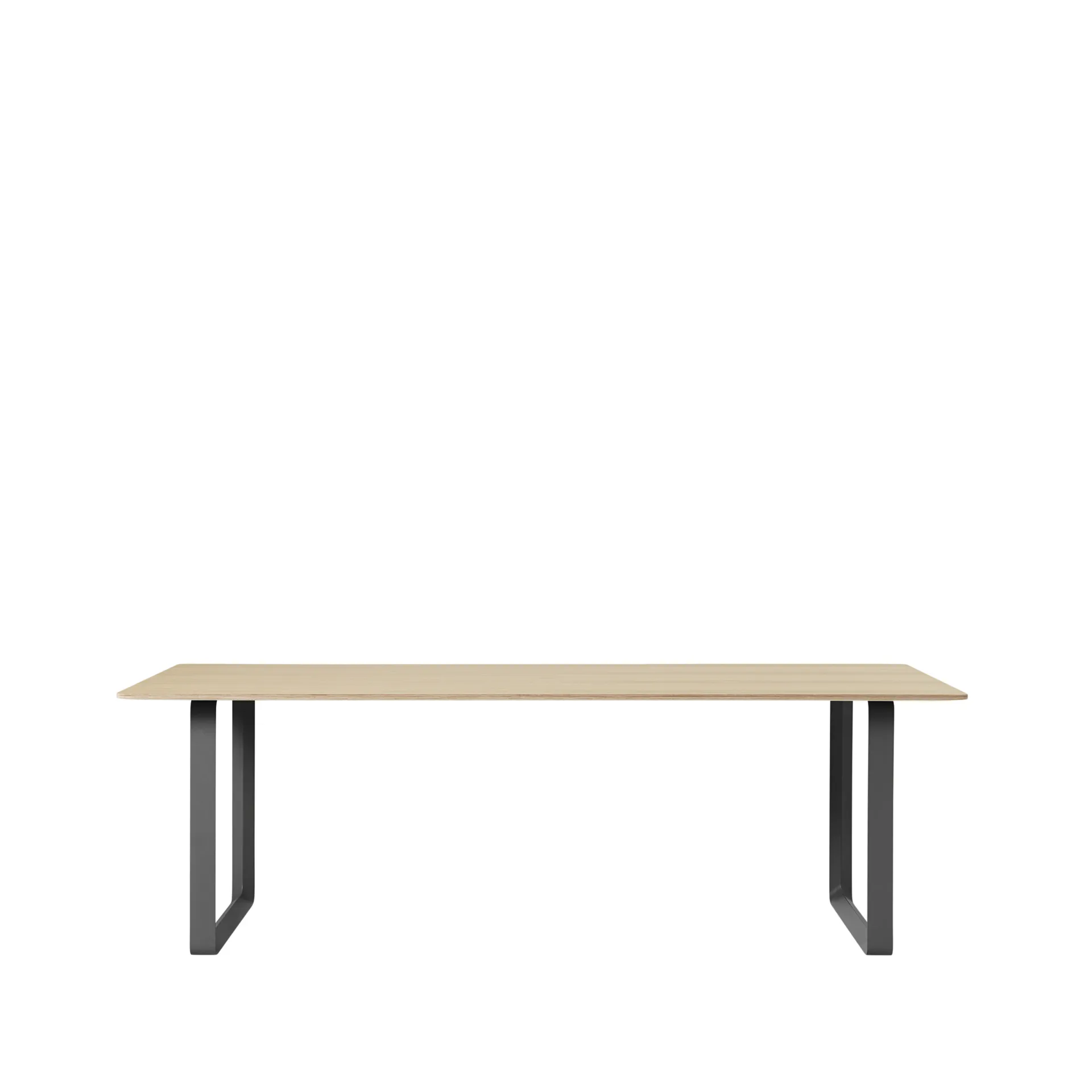 70/70 dining table 255x108 cm, Oak veener-Plywood-Black Muuto