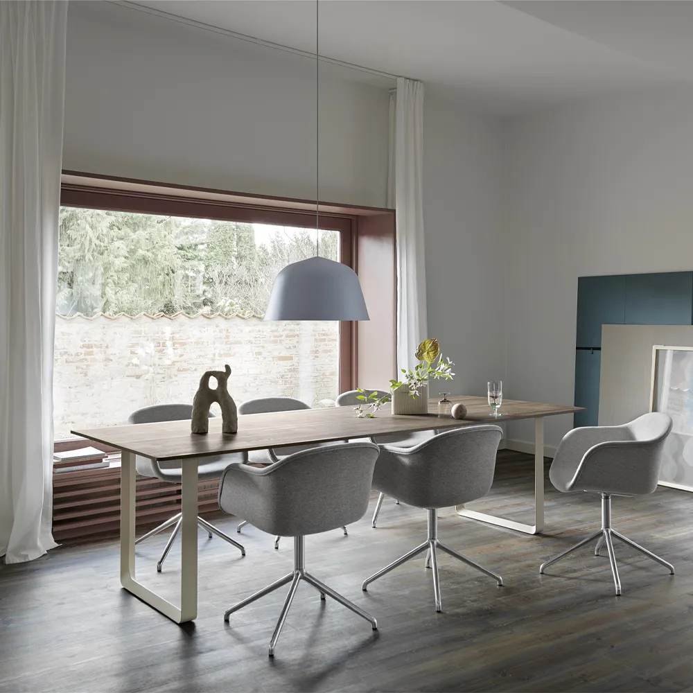 70/70 dining table 255x108 cm, Solid oak-Sand Muuto