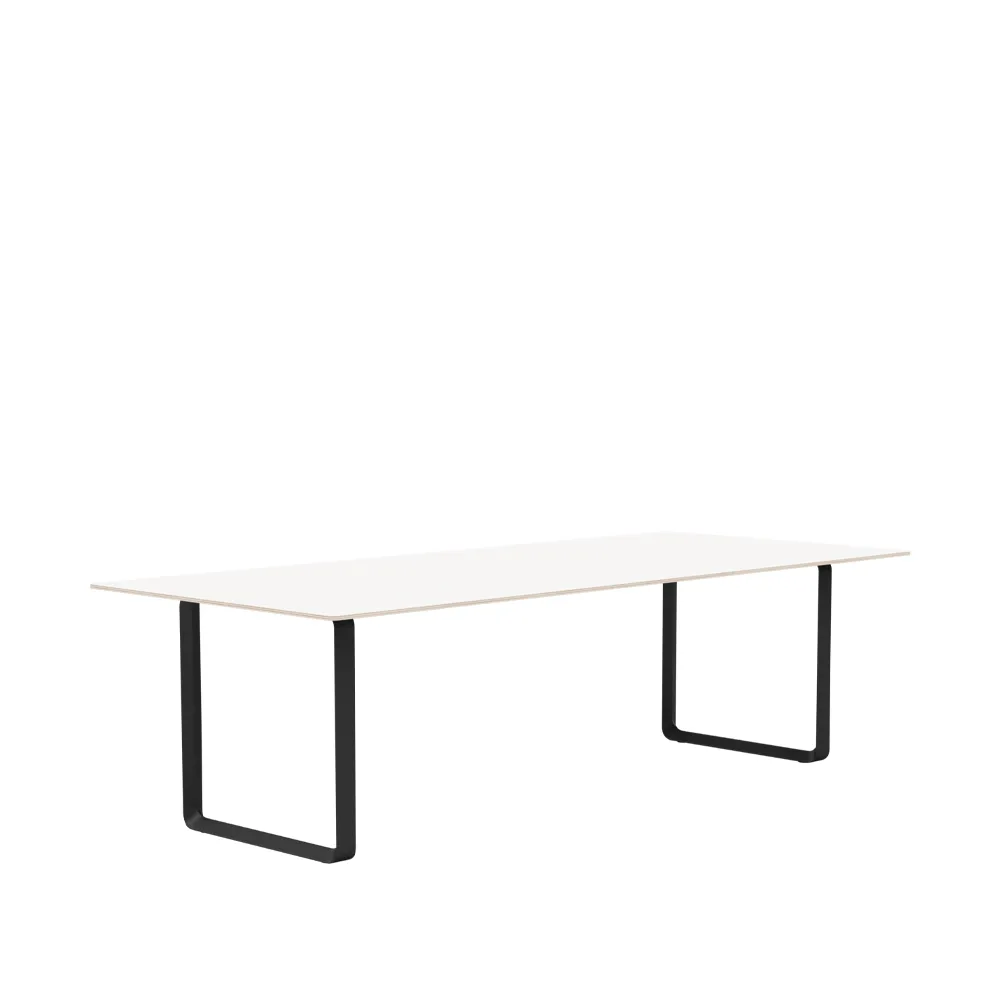 70/70 dining table 255x108 cm, White laminate-Plywood-Black Muuto